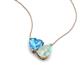 4 - Zuri 1.35 ctw Heart Shape Blue Topaz with Pear Shape Opal Toi Et Moi Women Pendant Necklace 