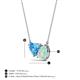 3 - Zuri 1.35 ctw Heart Shape Blue Topaz with Pear Shape Opal Toi Et Moi Women Pendant Necklace 