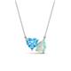1 - Zuri 1.35 ctw Heart Shape Blue Topaz with Pear Shape Opal Toi Et Moi Women Pendant Necklace 