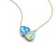 4 - Zuri 1.35 ctw Heart Shape Blue Topaz with Pear Shape Opal Toi Et Moi Women Pendant Necklace 