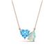1 - Zuri 1.35 ctw Heart Shape Blue Topaz with Pear Shape Opal Toi Et Moi Women Pendant Necklace 