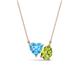 1 - Zuri 1.80 ctw Heart Shape Blue Topaz with Pear Shape Peridot Toi Et Moi Women Pendant Necklace 
