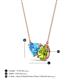3 - Zuri 1.80 ctw Heart Shape Blue Topaz with Pear Shape Peridot Toi Et Moi Women Pendant Necklace 