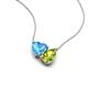 4 - Zuri 1.80 ctw Heart Shape Blue Topaz with Pear Shape Peridot Toi Et Moi Women Pendant Necklace 