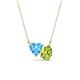 1 - Zuri 1.80 ctw Heart Shape Blue Topaz with Pear Shape Peridot Toi Et Moi Women Pendant Necklace 