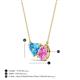 3 - Zuri 1.90 ctw Heart Shape Blue Topaz with Pear Shape Created Pink Sapphire Toi Et Moi Women Pendant Necklace 