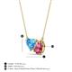3 - Zuri 1.70 ctw Heart Shape Blue Topaz with Pear Shape Pink Tourmaline Toi Et Moi Women Pendant Necklace 