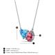 3 - Zuri 1.70 ctw Heart Shape Blue Topaz with Pear Shape Pink Tourmaline Toi Et Moi Women Pendant Necklace 