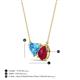 3 - Zuri 1.95 ctw Heart Shape Blue Topaz with Pear Shape Created Ruby Toi Et Moi Women Pendant Necklace 