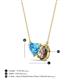 3 - Zuri 1.65 ctw Heart Shape Blue Topaz with Pear Shape Smoky Quartz Toi Et Moi Women Pendant Necklace 