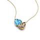 4 - Zuri 1.65 ctw Heart Shape Blue Topaz with Pear Shape Smoky Quartz Toi Et Moi Women Pendant Necklace 