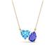 1 - Zuri 1.75 ctw Heart Shape Blue Topaz with Pear Shape Tanzanite Toi Et Moi Women Pendant Necklace 