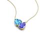 4 - Zuri 1.75 ctw Heart Shape Blue Topaz with Pear Shape Tanzanite Toi Et Moi Women Pendant Necklace 