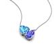 4 - Zuri 1.75 ctw Heart Shape Blue Topaz with Pear Shape Tanzanite Toi Et Moi Women Pendant Necklace 