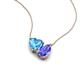 4 - Zuri 1.75 ctw Heart Shape Blue Topaz with Pear Shape Tanzanite Toi Et Moi Women Pendant Necklace 
