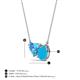 3 - Zuri 1.35 ctw Heart Shape Blue Topaz with Pear Shape Turquoise Toi Et Moi Women Pendant Necklace 