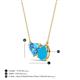 3 - Zuri 1.35 ctw Heart Shape Blue Topaz with Pear Shape Turquoise Toi Et Moi Women Pendant Necklace 