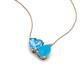 4 - Zuri 1.35 ctw Heart Shape Blue Topaz with Pear Shape Turquoise Toi Et Moi Women Pendant Necklace 