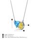 3 - Zuri 1.90 ctw Heart Shape Blue Topaz with Pear Shape Created Yellow Sapphire Toi Et Moi Women Pendant Necklace 