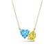 1 - Zuri 1.90 ctw Heart Shape Blue Topaz with Pear Shape Created Yellow Sapphire Toi Et Moi Women Pendant Necklace 