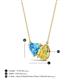 3 - Zuri 1.90 ctw Heart Shape Blue Topaz with Pear Shape Created Yellow Sapphire Toi Et Moi Women Pendant Necklace 