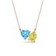 1 - Zuri 1.90 ctw Heart Shape Blue Topaz with Pear Shape Created Yellow Sapphire Toi Et Moi Women Pendant Necklace 
