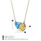 3 - Zuri 1.90 ctw Heart Shape Blue Topaz with Pear Shape Created Yellow Sapphire Toi Et Moi Women Pendant Necklace 