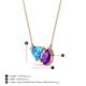 3 - Zuri 1.65 ctw Heart Shape Blue Topaz with Pear Shape Amethyst Toi Et Moi Women Pendant Necklace 