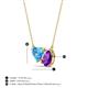 3 - Zuri 1.65 ctw Heart Shape Blue Topaz with Pear Shape Amethyst Toi Et Moi Women Pendant Necklace 