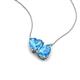 4 - Zuri 1.85 ctw Heart with Pear Shape Blue Topaz Toi Et Moi Women Pendant Necklace 