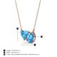 3 - Zuri 1.85 ctw Heart with Pear Shape Blue Topaz Toi Et Moi Women Pendant Necklace 