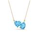 1 - Zuri 1.85 ctw Heart with Pear Shape Blue Topaz Toi Et Moi Women Pendant Necklace 