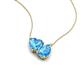 4 - Zuri 1.85 ctw Heart with Pear Shape Blue Topaz Toi Et Moi Women Pendant Necklace 