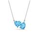 1 - Zuri 1.85 ctw Heart with Pear Shape Blue Topaz Toi Et Moi Women Pendant Necklace 