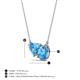 3 - Zuri 1.85 ctw Heart with Pear Shape Blue Topaz Toi Et Moi Women Pendant Necklace 