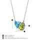 3 - Zuri 1.80 ctw Heart Shape Blue Topaz with Pear Shape Peridot Toi Et Moi Women Pendant Necklace 