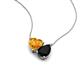 4 - Zuri 1.38 ctw Heart Shape Citrine with Pear Shape Black Onyx Toi Et Moi Women Pendant Necklace 