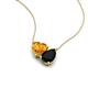 4 - Zuri 1.38 ctw Heart Shape Citrine with Pear Shape Black Onyx Toi Et Moi Women Pendant Necklace 