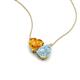 4 - Zuri 1.28 ctw Heart Shape Citrine with Pear Shape Aquamarine Toi Et Moi Women Pendant Necklace 
