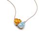 4 - Zuri 1.28 ctw Heart Shape Citrine with Pear Shape Aquamarine Toi Et Moi Women Pendant Necklace 