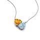 4 - Zuri 1.28 ctw Heart Shape Citrine with Pear Shape Aquamarine Toi Et Moi Women Pendant Necklace 