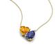 4 - Zuri 1.28 ctw Heart Shape Citrine with Pear Shape Iolite Toi Et Moi Women Pendant Necklace 
