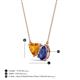 3 - Zuri 1.28 ctw Heart Shape Citrine with Pear Shape Iolite Toi Et Moi Women Pendant Necklace 