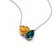 4 - Zuri 1.53 ctw Heart Shape Citrine with Pear Shape London Blue Topaz Toi Et Moi Women Pendant Necklace 