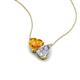 4 - Zuri 1.53 ctw Heart Shape Citrine with Pear Shape Moissanite Toi Et Moi Women Pendant Necklace 