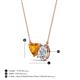 3 - Zuri 1.53 ctw Heart Shape Citrine with Pear Shape Moissanite Toi Et Moi Women Pendant Necklace 