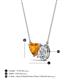 3 - Zuri 1.53 ctw Heart Shape Citrine with Pear Shape Moissanite Toi Et Moi Women Pendant Necklace 