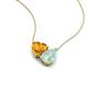4 - Zuri 1.03 ctw Heart Shape Citrine with Pear Shape Opal Toi Et Moi Women Pendant Necklace 