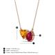 3 - Zuri 1.63 ctw Heart Shape Citrine with Pear Shape Created Ruby Toi Et Moi Women Pendant Necklace 