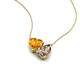 4 - Zuri 1.33 ctw Heart Shape Citrine with Pear Shape Smoky Quartz Toi Et Moi Women Pendant Necklace 